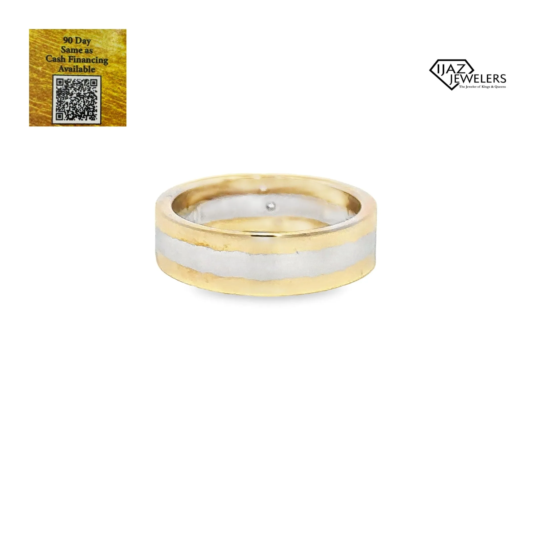 10K Gold Two Tone 0.10 Diamond Band