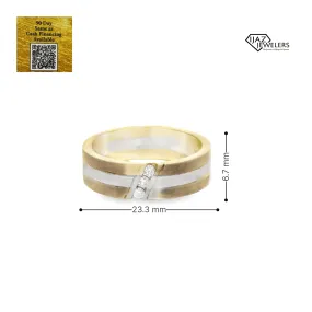 10K Gold Two Tone 0.10 Diamond Band