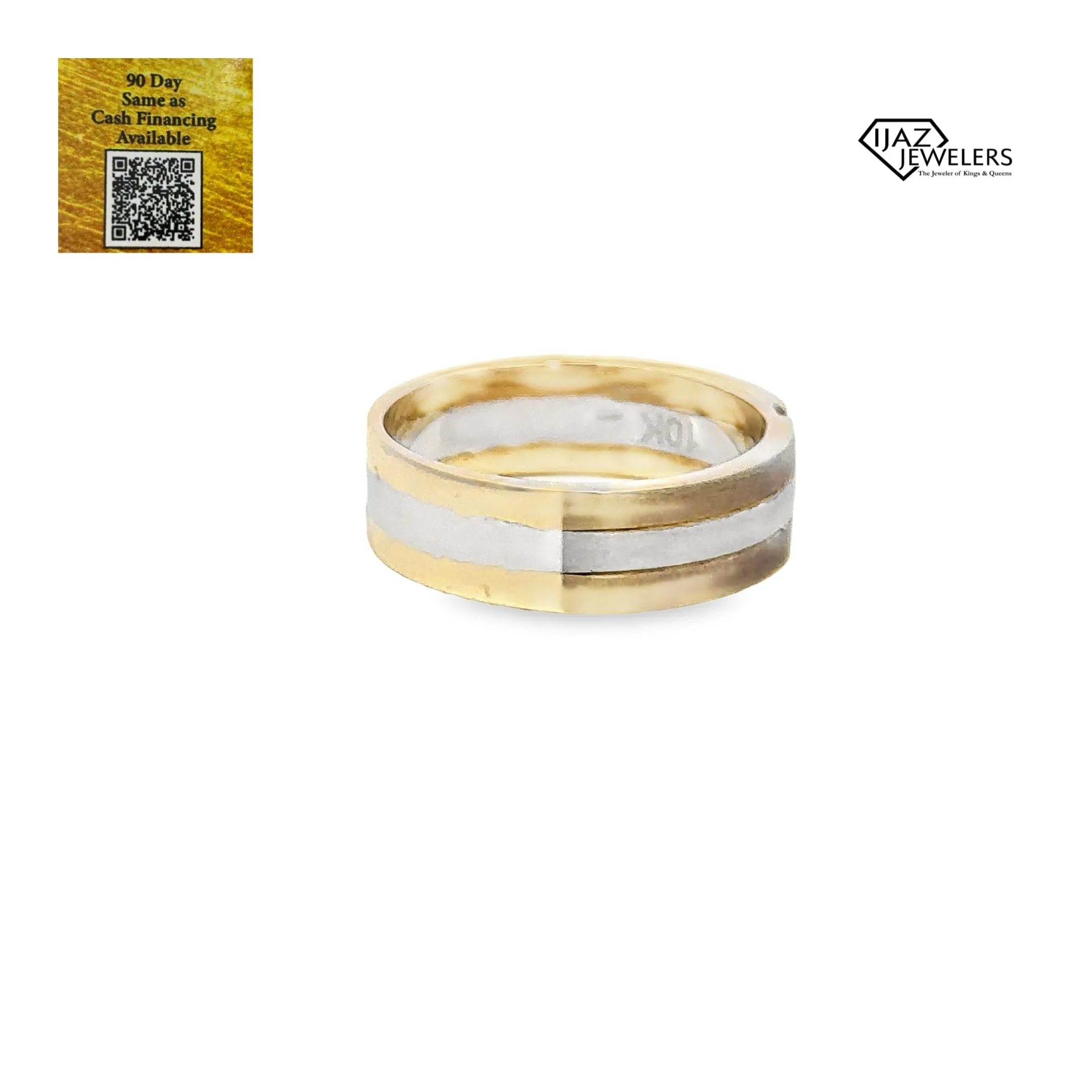 10K Gold Two Tone 0.10 Diamond Band