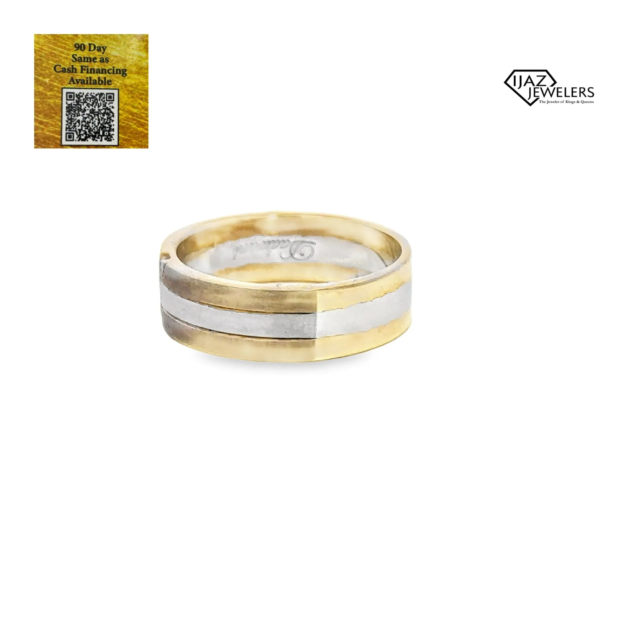 10K Gold Two Tone 0.10 Diamond Band