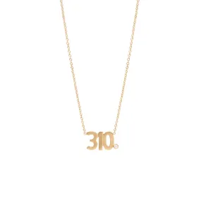 14k Triple Number with Diamond Bezel Necklace