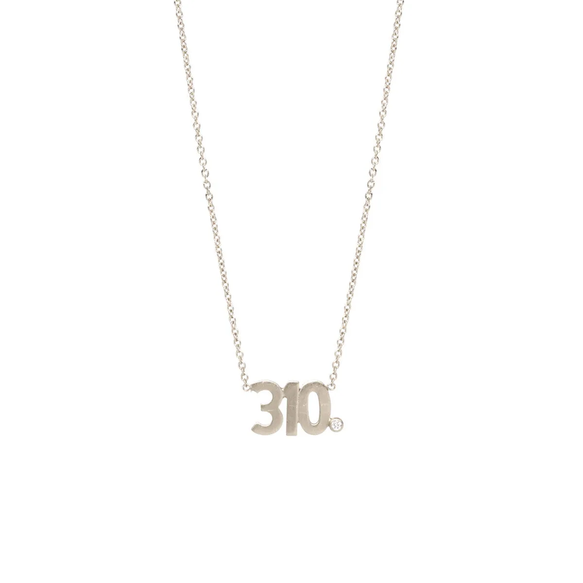 14k Triple Number with Diamond Bezel Necklace