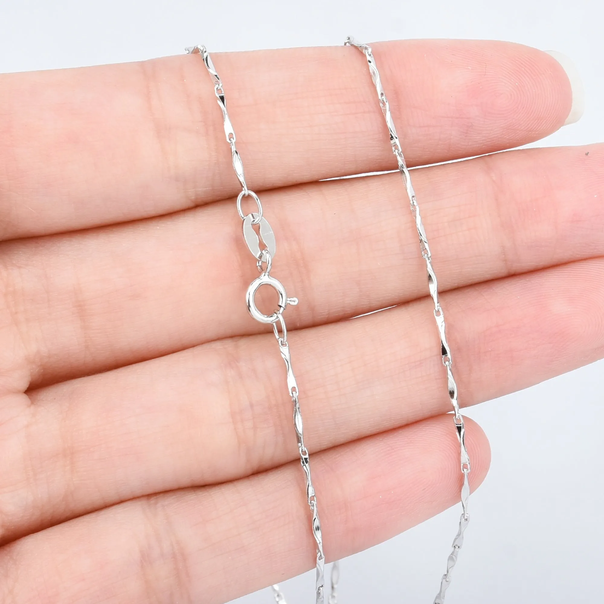 18 Sterling Silver Necklace Chain 925 Silver Chain Necklace Thin Chain Finished Chain Necklace Silver Jewelry 1pcs 102937