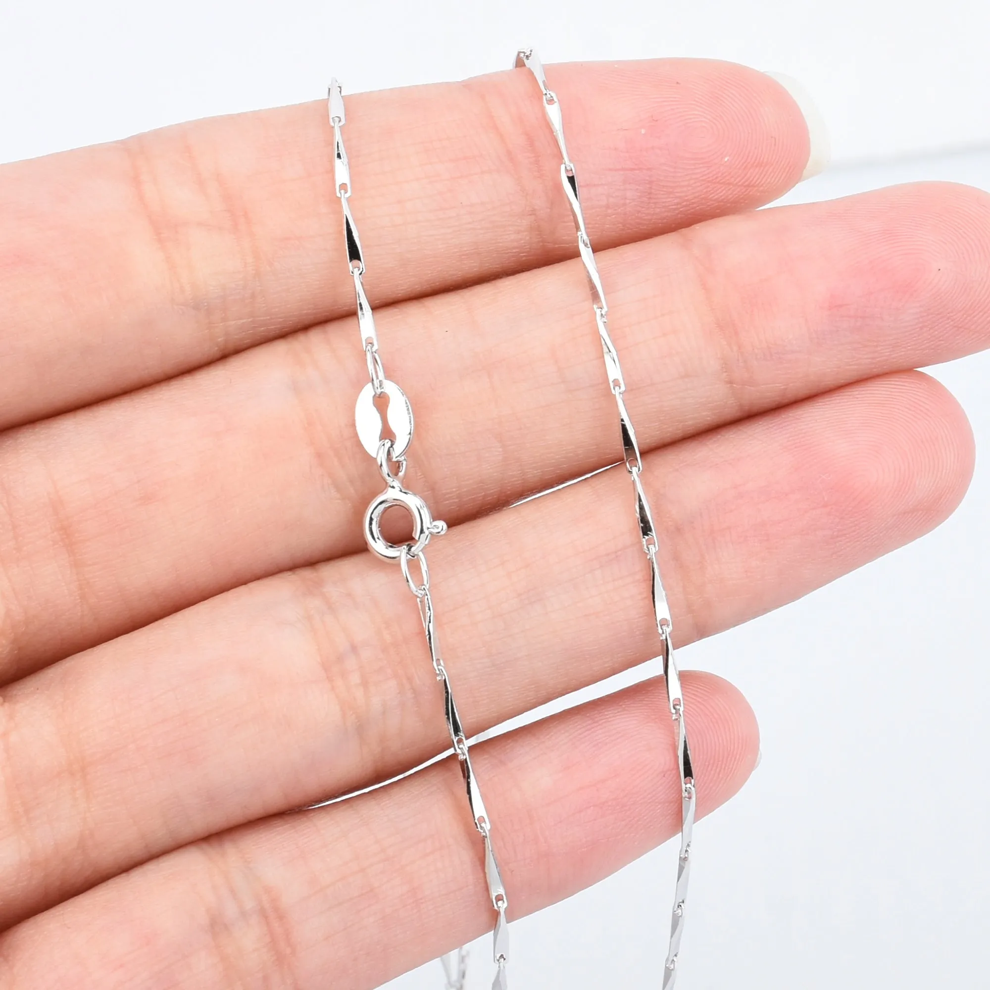 18 Sterling Silver Necklace Chain 925 Silver Chain Necklace Thin Chain Finished Chain Necklace Silver Jewelry 1pcs 102937