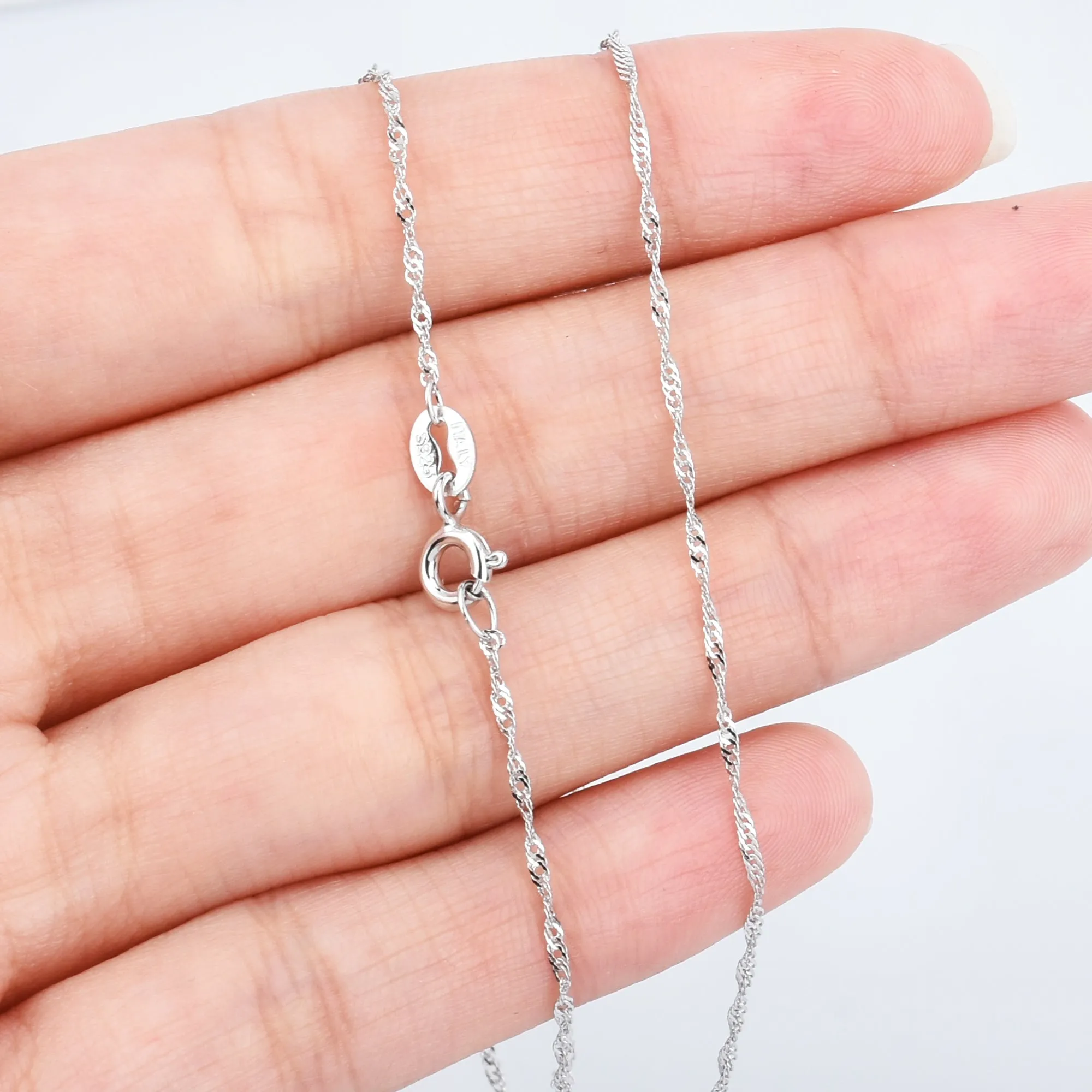 18 Sterling Silver Necklace Chain 925 Silver Chain Necklace Thin Chain Finished Chain Necklace Silver Jewelry 1pcs 102937