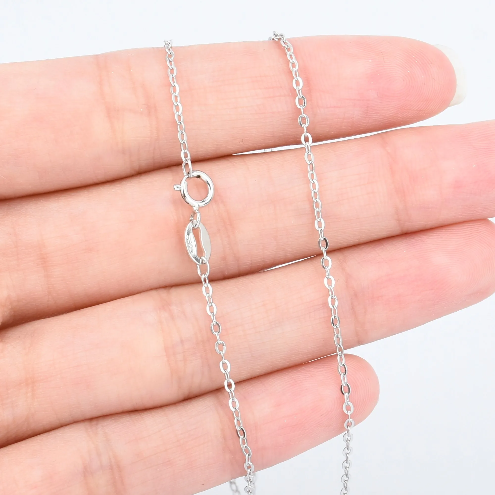 18 Sterling Silver Necklace Chain 925 Silver Chain Necklace Thin Chain Finished Chain Necklace Silver Jewelry 1pcs 102937