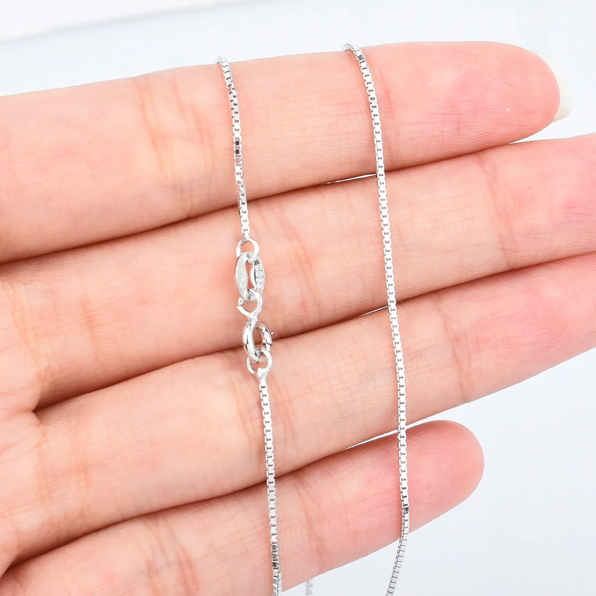 18 Sterling Silver Necklace Chain 925 Silver Chain Necklace Thin Chain Finished Chain Necklace Silver Jewelry 1pcs 102937