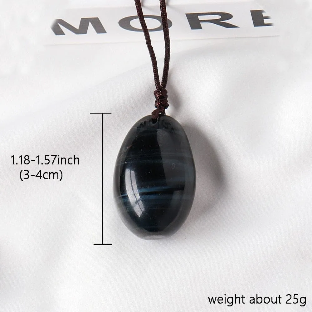 1PC Natural Stone Blue Tiger Eye Crystal Pendant