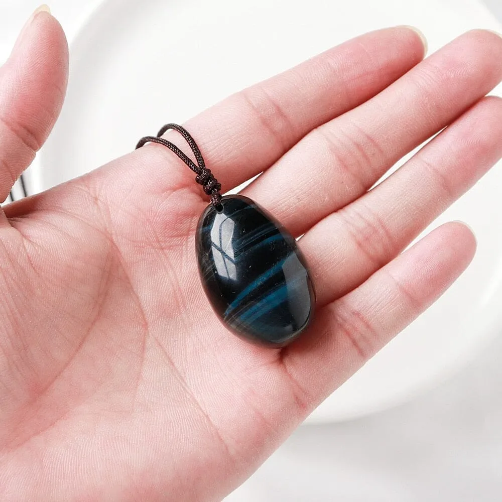 1PC Natural Stone Blue Tiger Eye Crystal Pendant