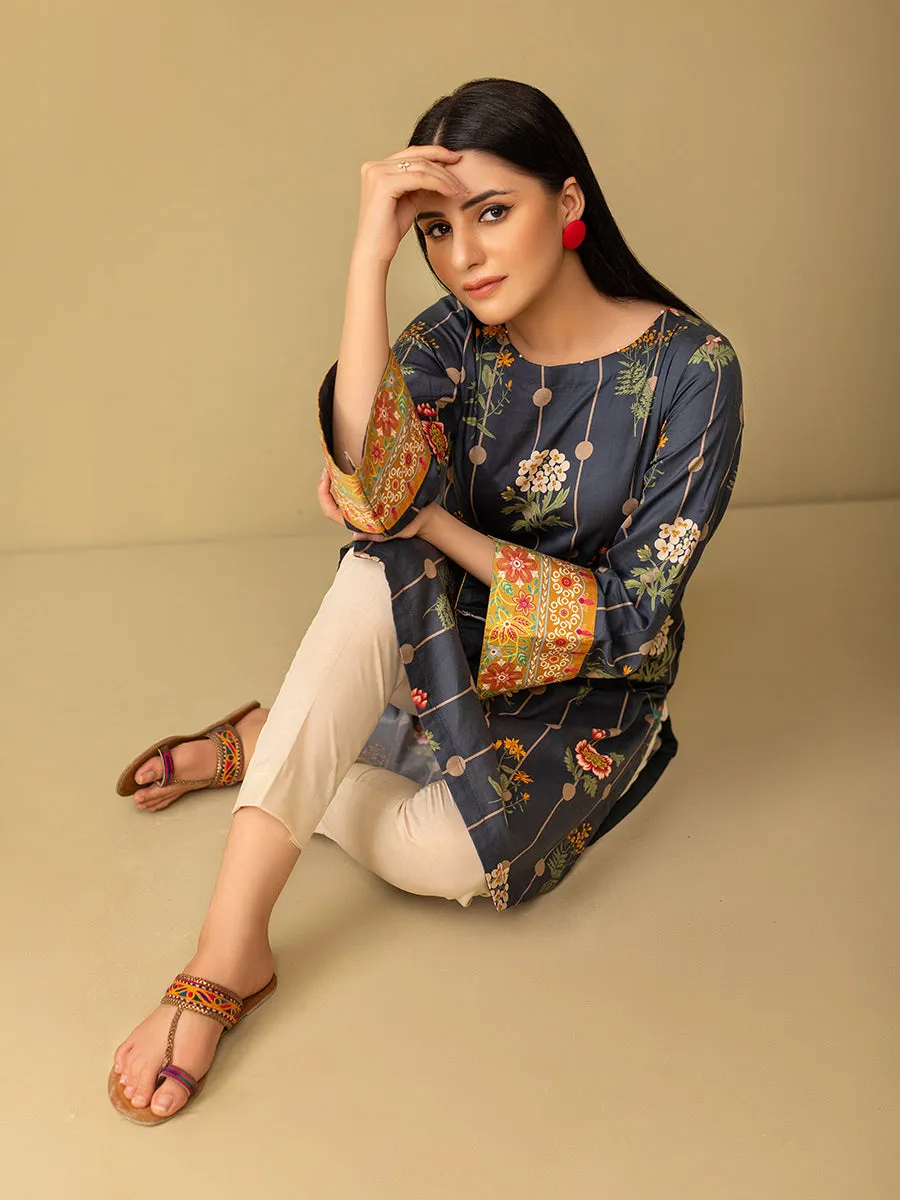 1pc - Stitched Cotton Silk Shirt