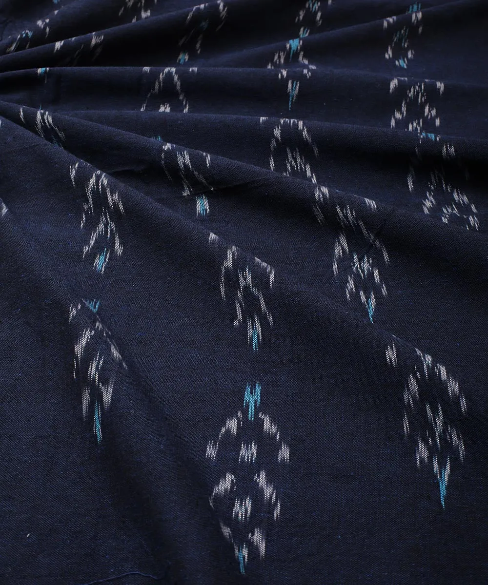 2.5 m Dark blue cotton handloom pochampally ikat fabric