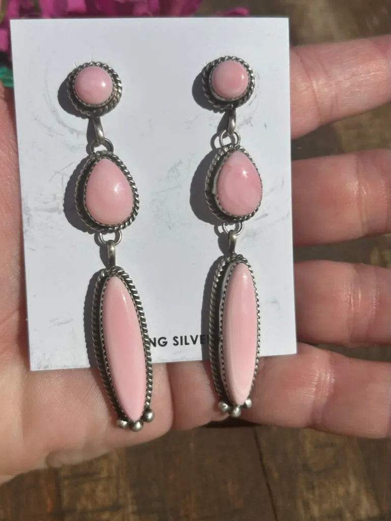 3 Stone "Cotton Candy" Dangles