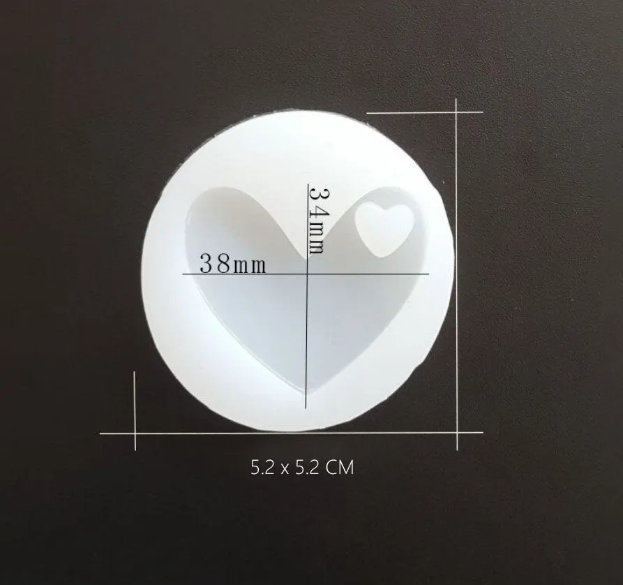 34*38mm Heart silicone mold Mirror mould Keychain Molds for gift diy craft making supplies 1pcs 10297650