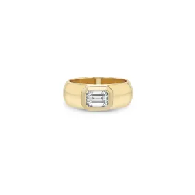 .90 ctw Emerald Cut Diamond Half Round Band Ring