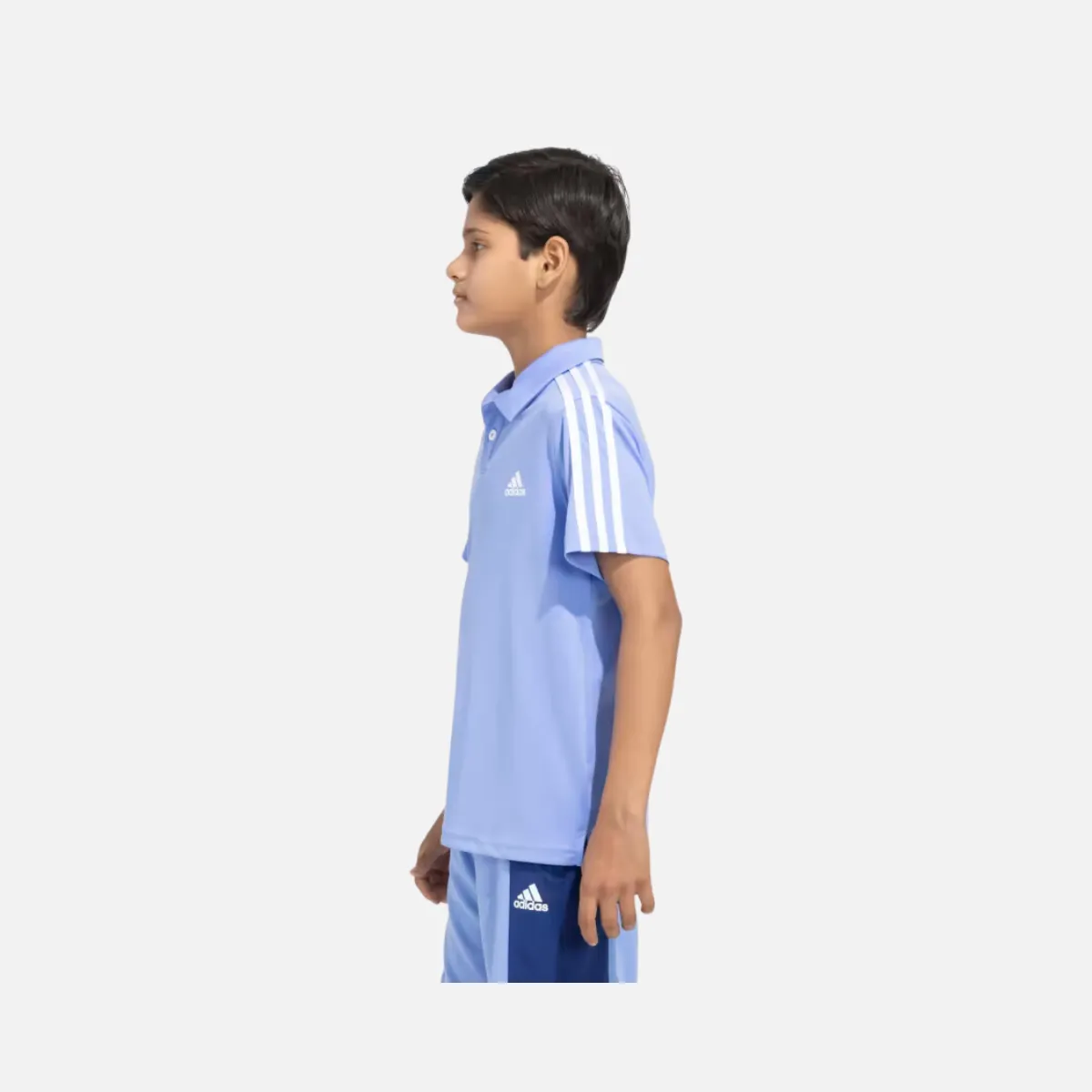 Adidas Boy 3Stripes Polo Kids T-shirt (5-16 Years) -Blue Fusion