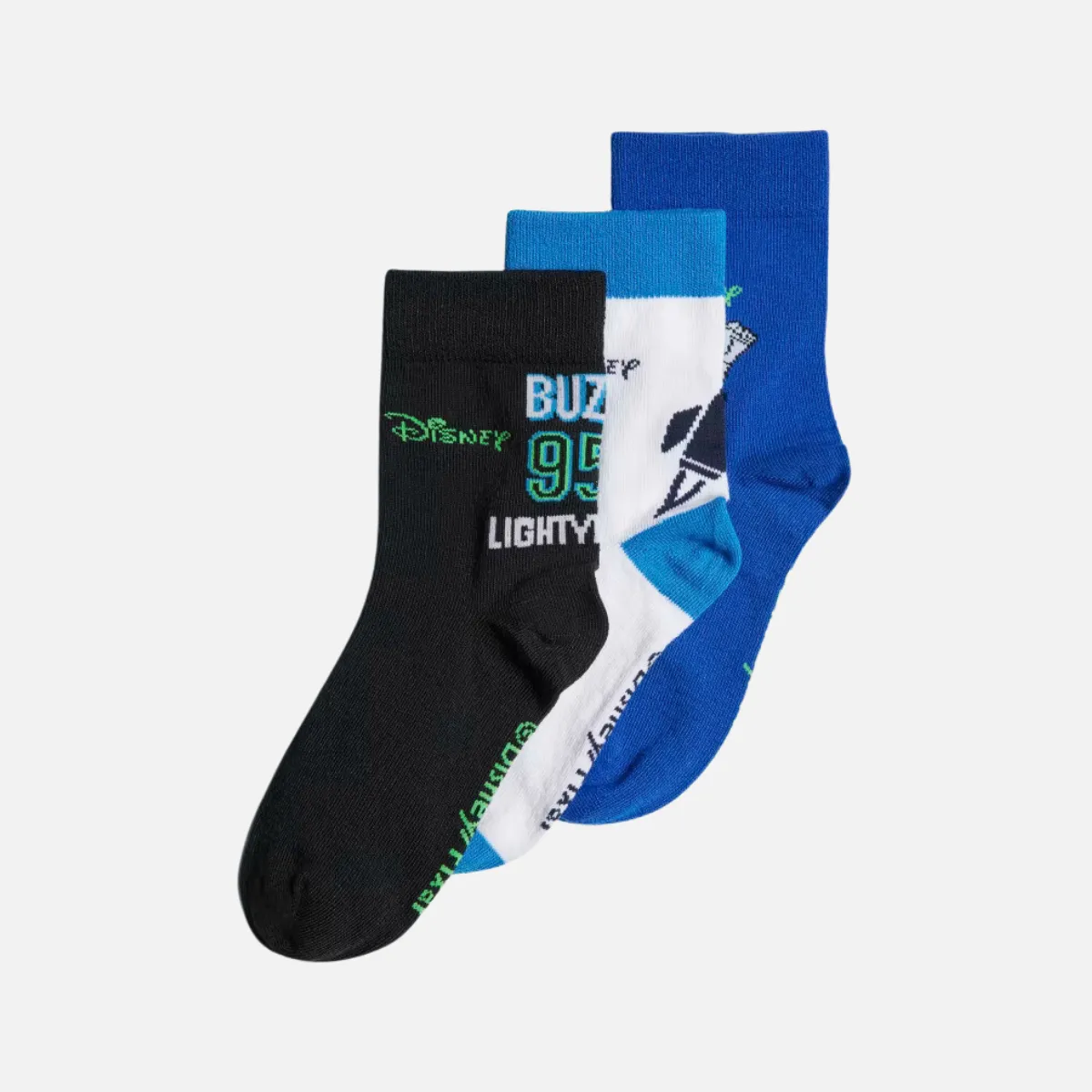 Adidas Disney Buzz Lightyear Socks 3 Pairs -Royal Blue/Black/White