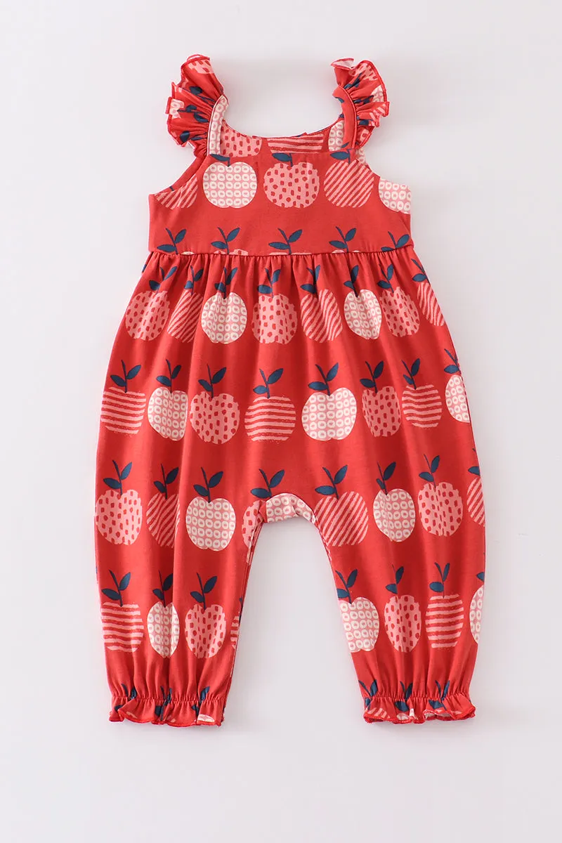 Apple print girl romper