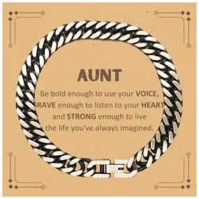 Aunt Cuban Link Chain Bracelet, Live the life you've always imagined, Inspirational Gifts For Aunt, Birthday Christmas Motivational Gifts For Aunt