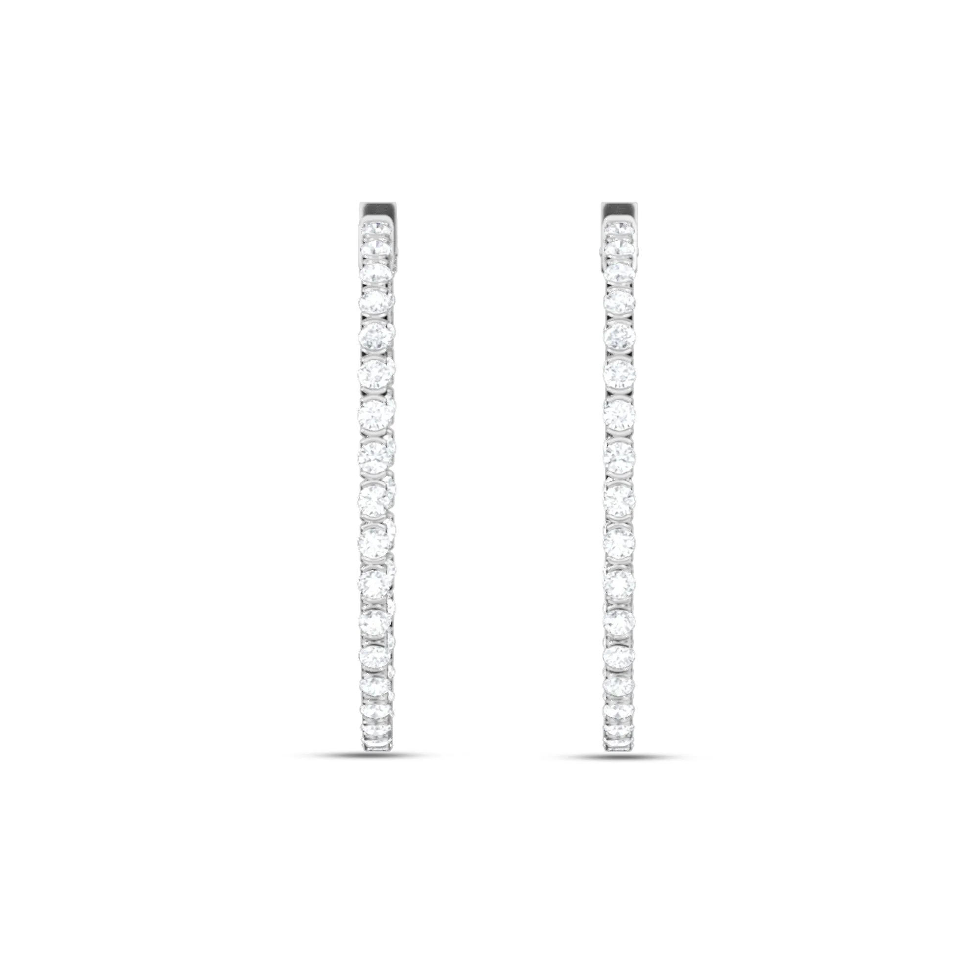 AUTRE - 14k White Gold 3.00ct Lab Grown Diamond Hoop Earrings