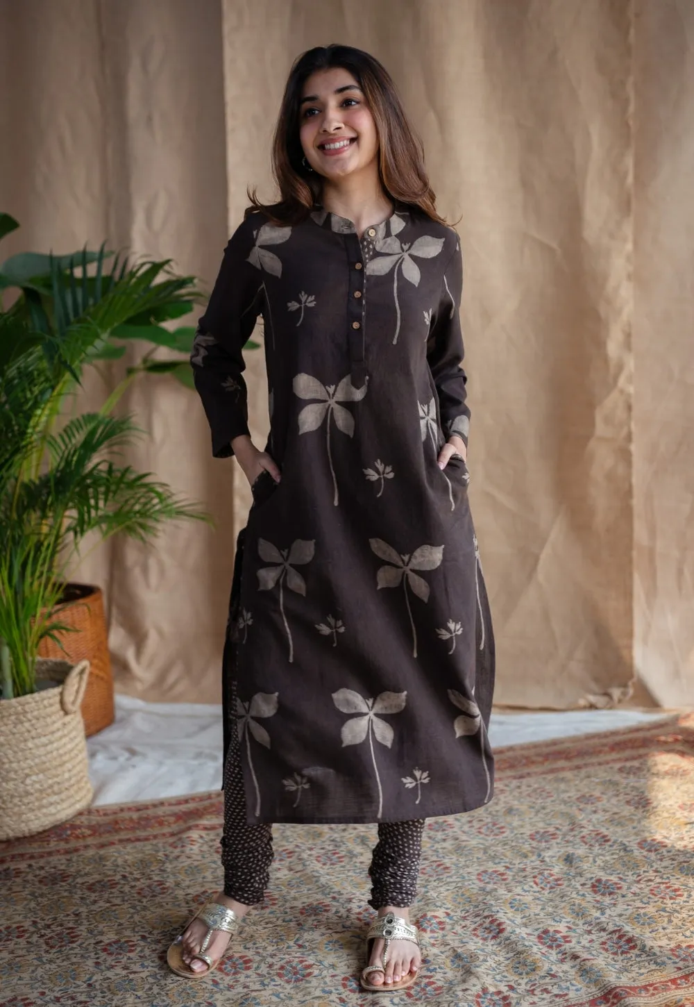 Azha Dabu Slub Cotton Kurta