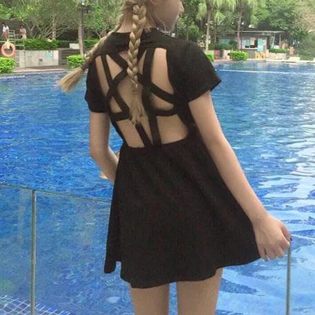 Back Side Pentagram Cut Out Dress