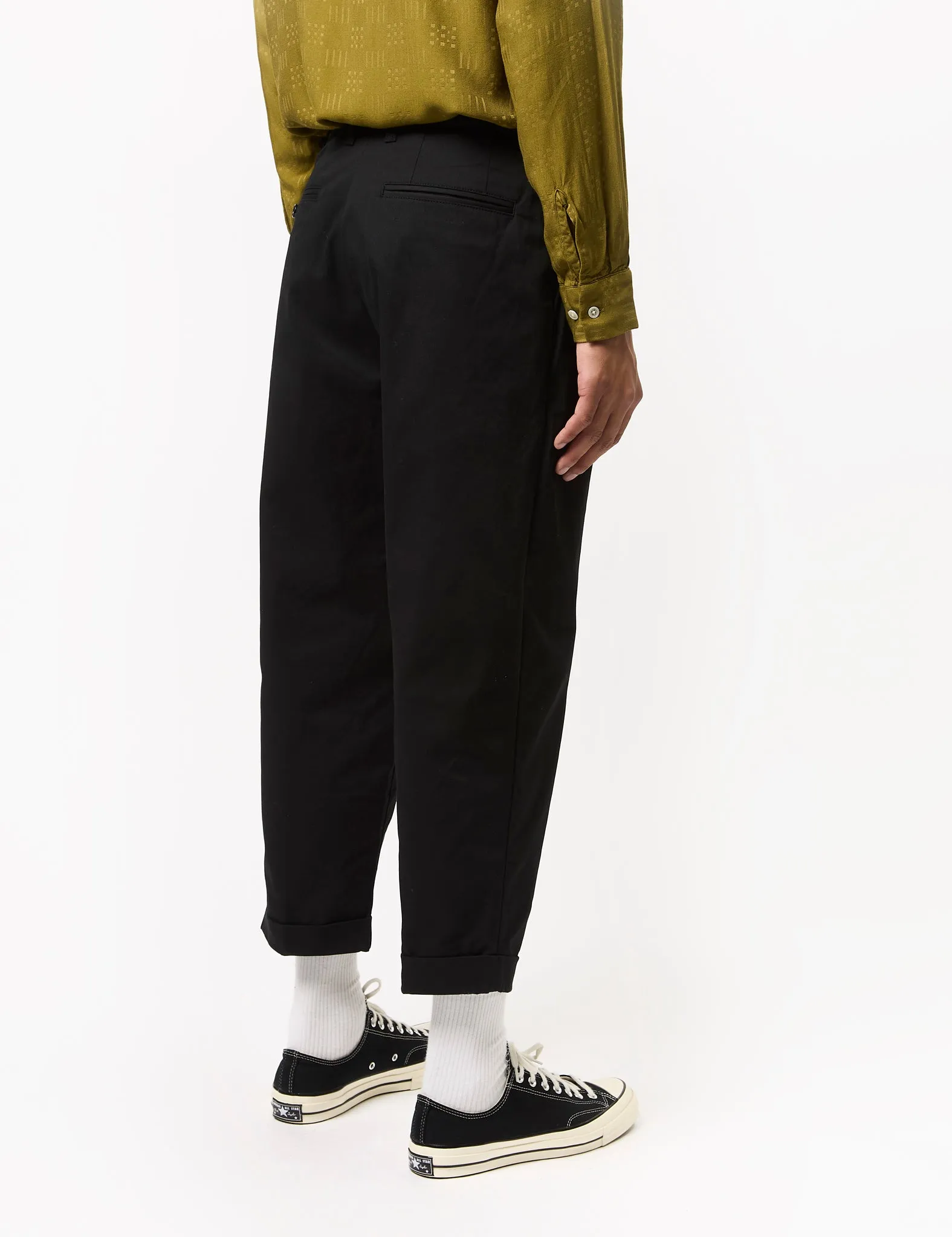 Beams Plus 2 Pleat Twill Trousers - Black