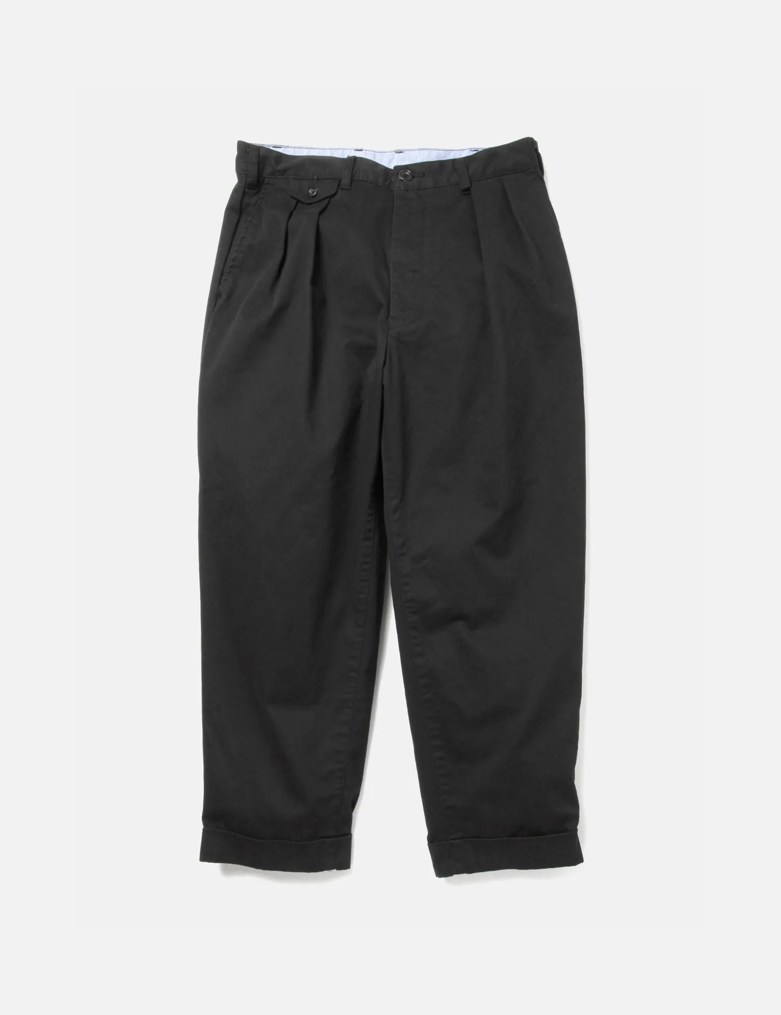 Beams Plus 2 Pleat Twill Trousers - Black