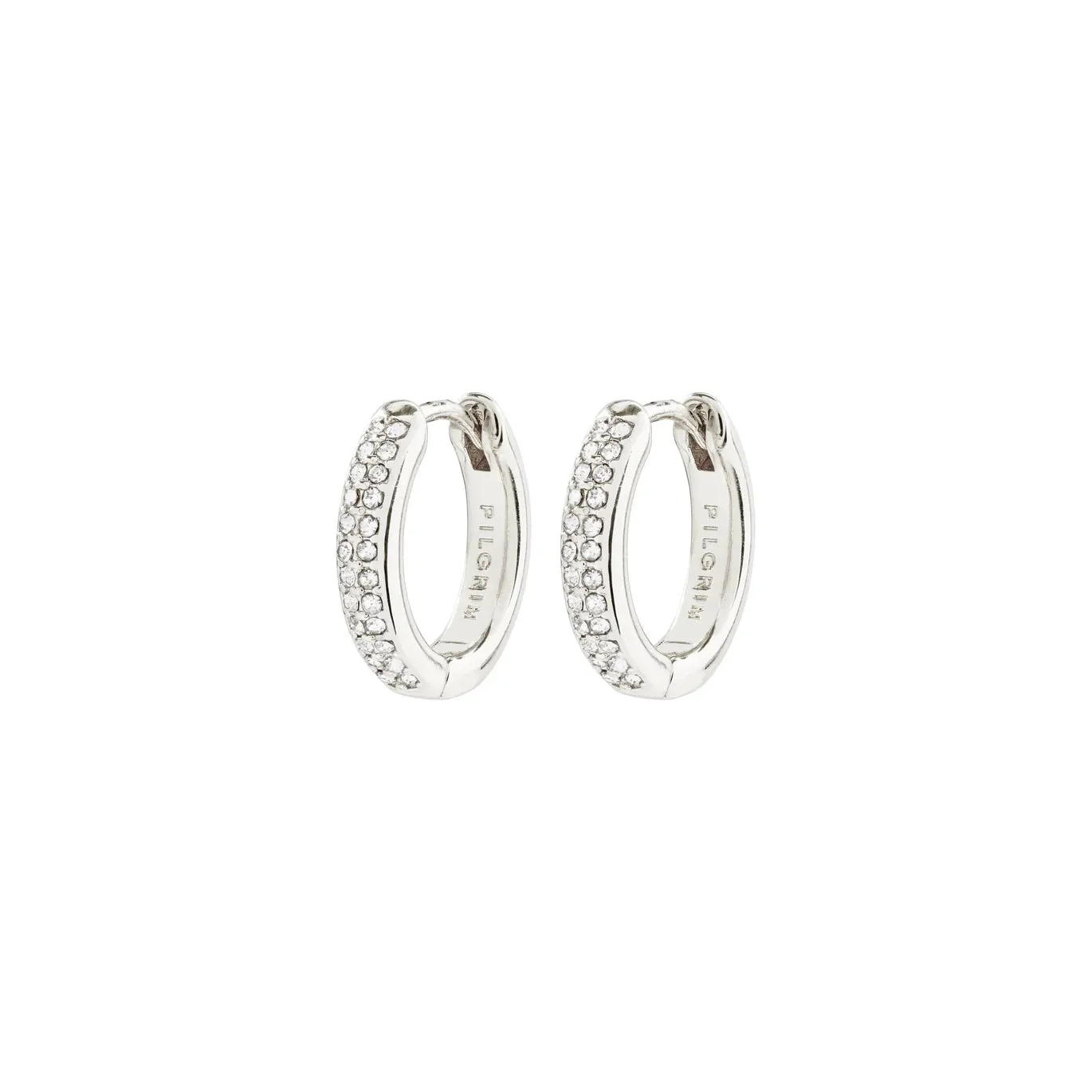 Bloom Silver Plated Crystal Hoops