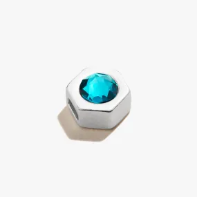 Blue Zircon Birthstone Slider Charm, December