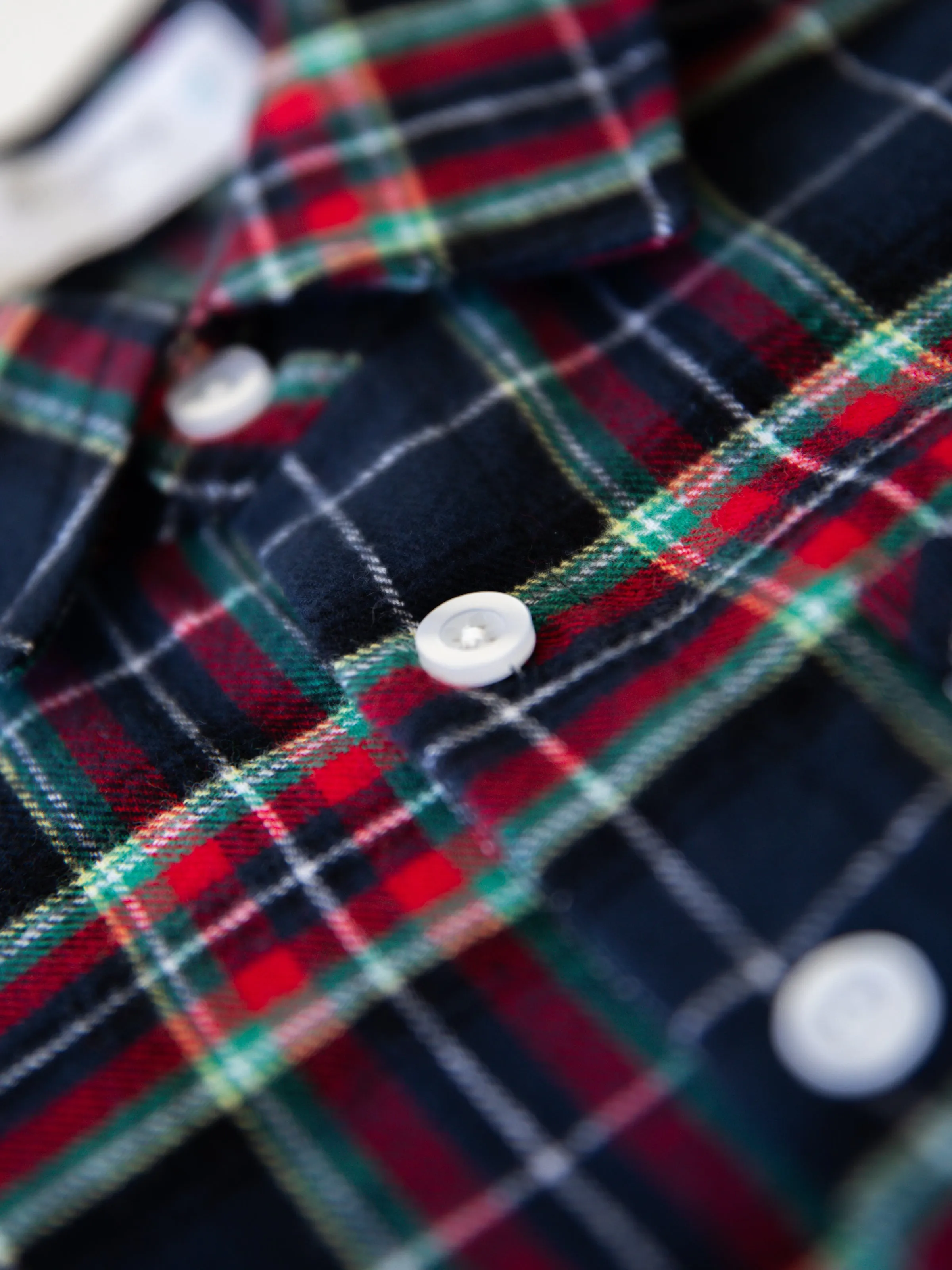 Boy's Button Up Shirt - Navy Midnight Plaid