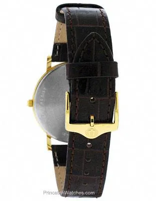 Bulova Men's Essential Strap Watch - Gold-Tone - White Dial - Brown Leather