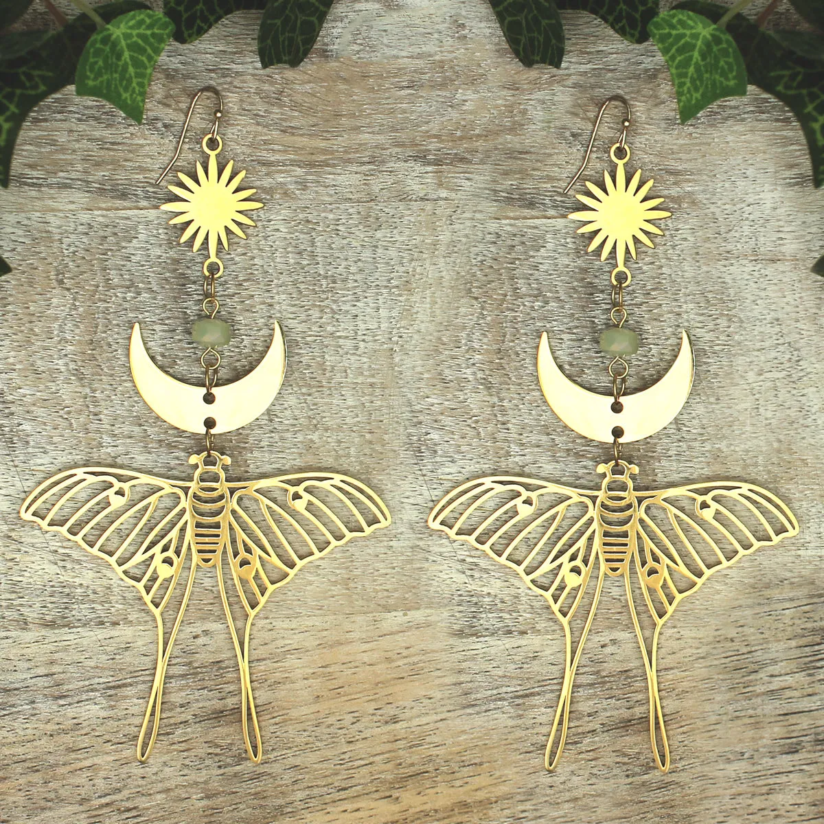 Celestial Luna Moth Statement Earrings