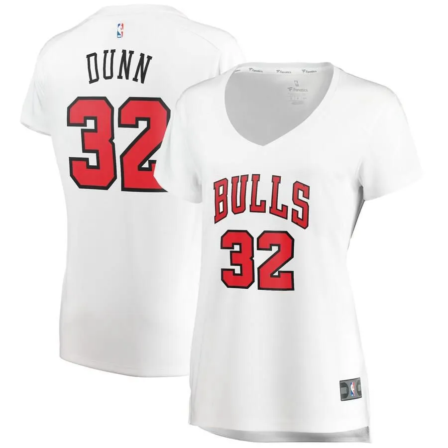 Chicago Bulls Kris Dunn Fanatics Branded Fast Break Player Association Jersey Womens - White | Ireland P7507B4