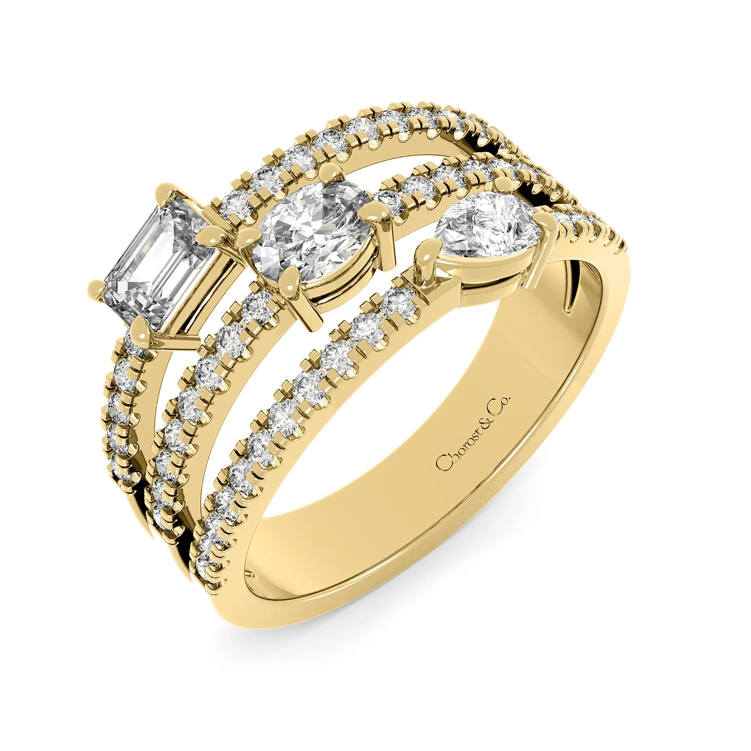 Chorost & Co. Private Collection 14K Yellow Gold 1.00ct Diamond Multi Stone Ring