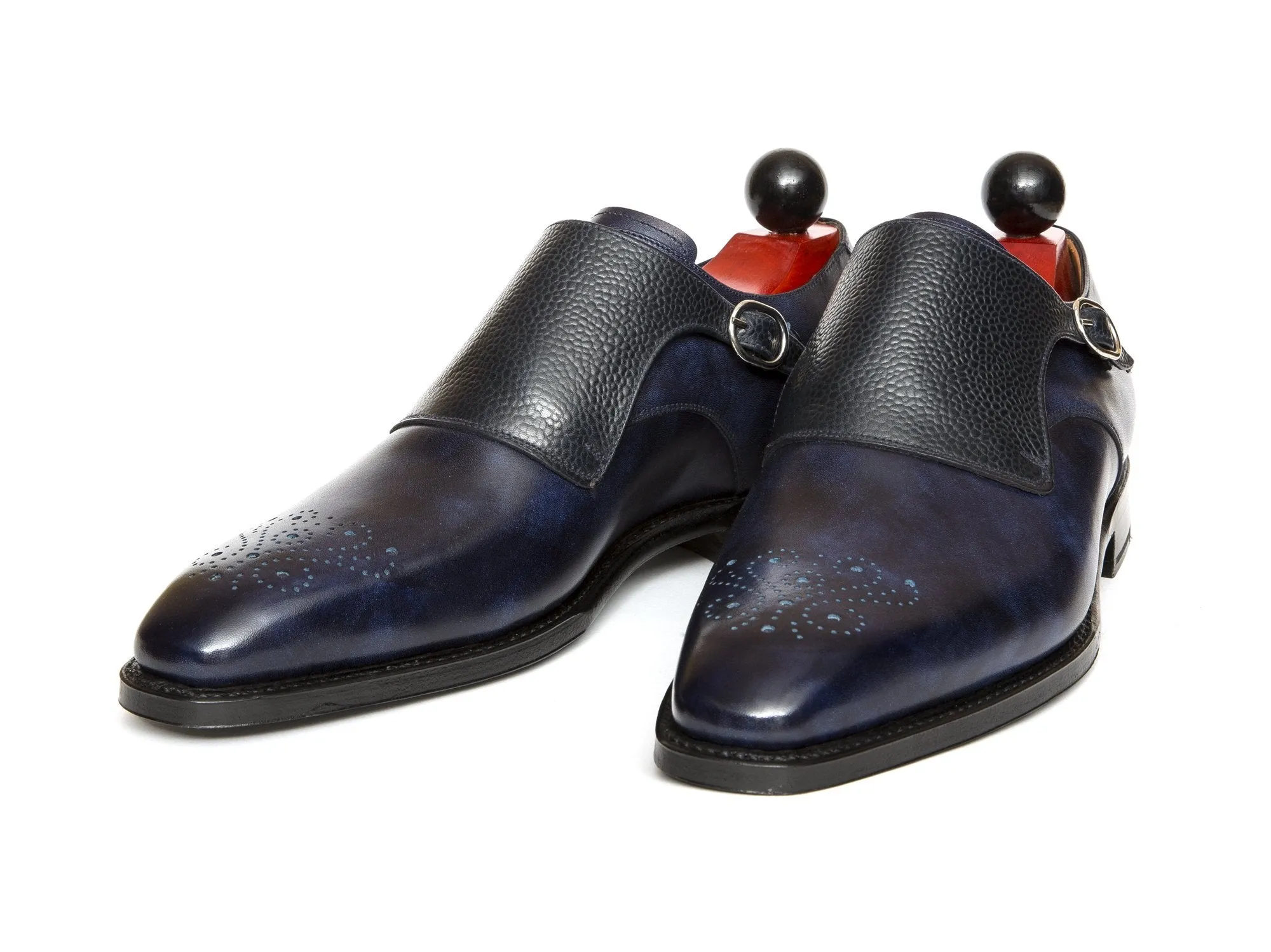 Corliss - MTO - Navy Museum Calf / Navy Scotch Grain - Heart Medallion - LPB Last - Single Leather Sole