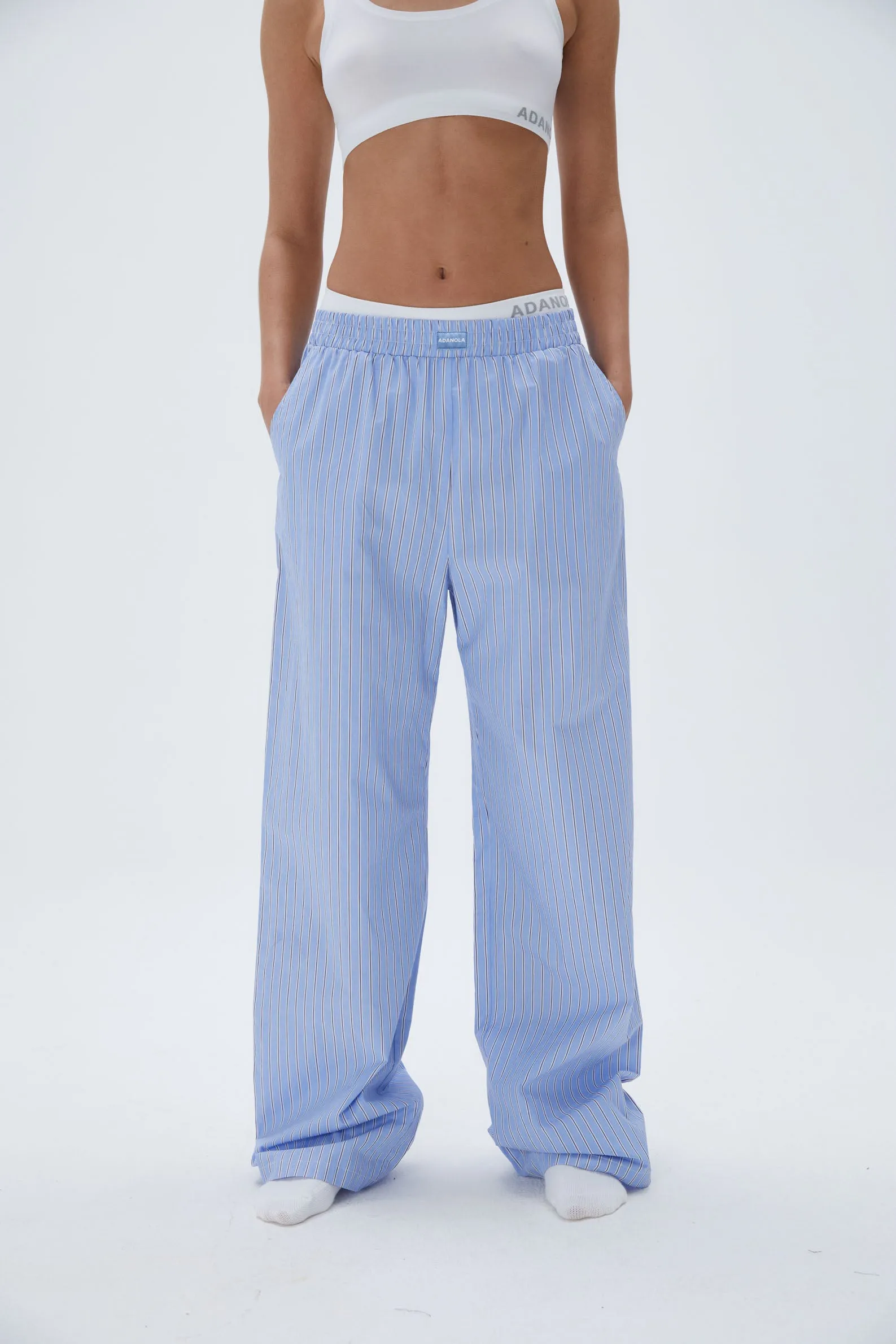 Cotton Pull On Pants - Stripe