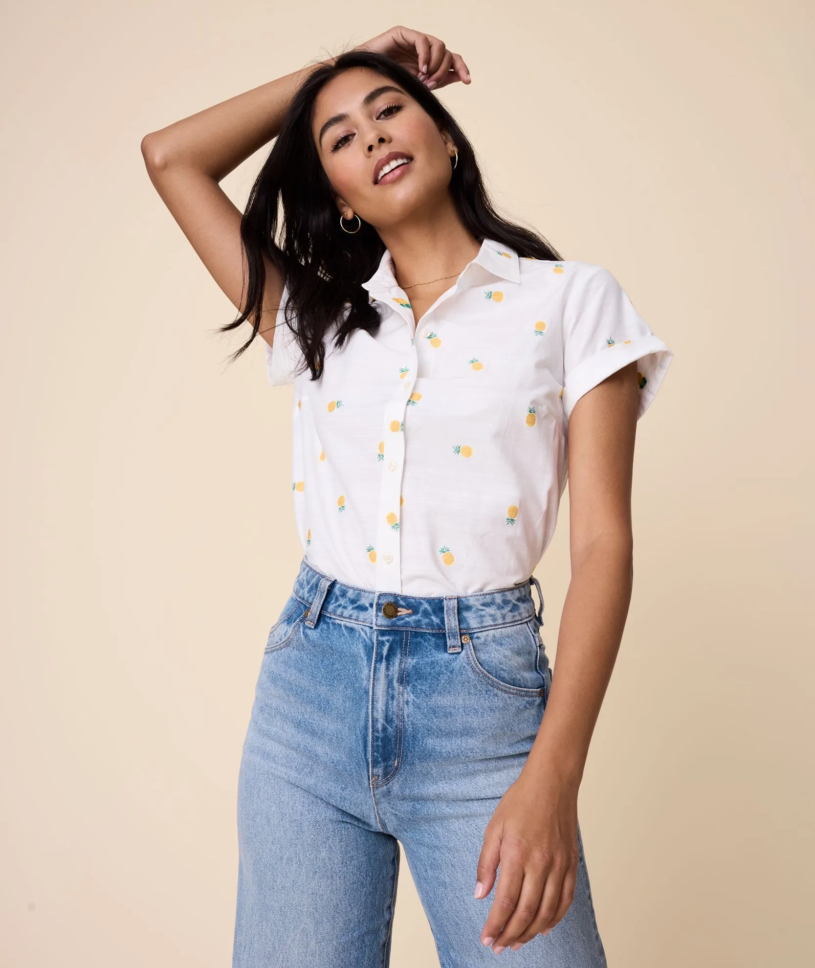 Cotton Short-Sleeve Penny Shirt