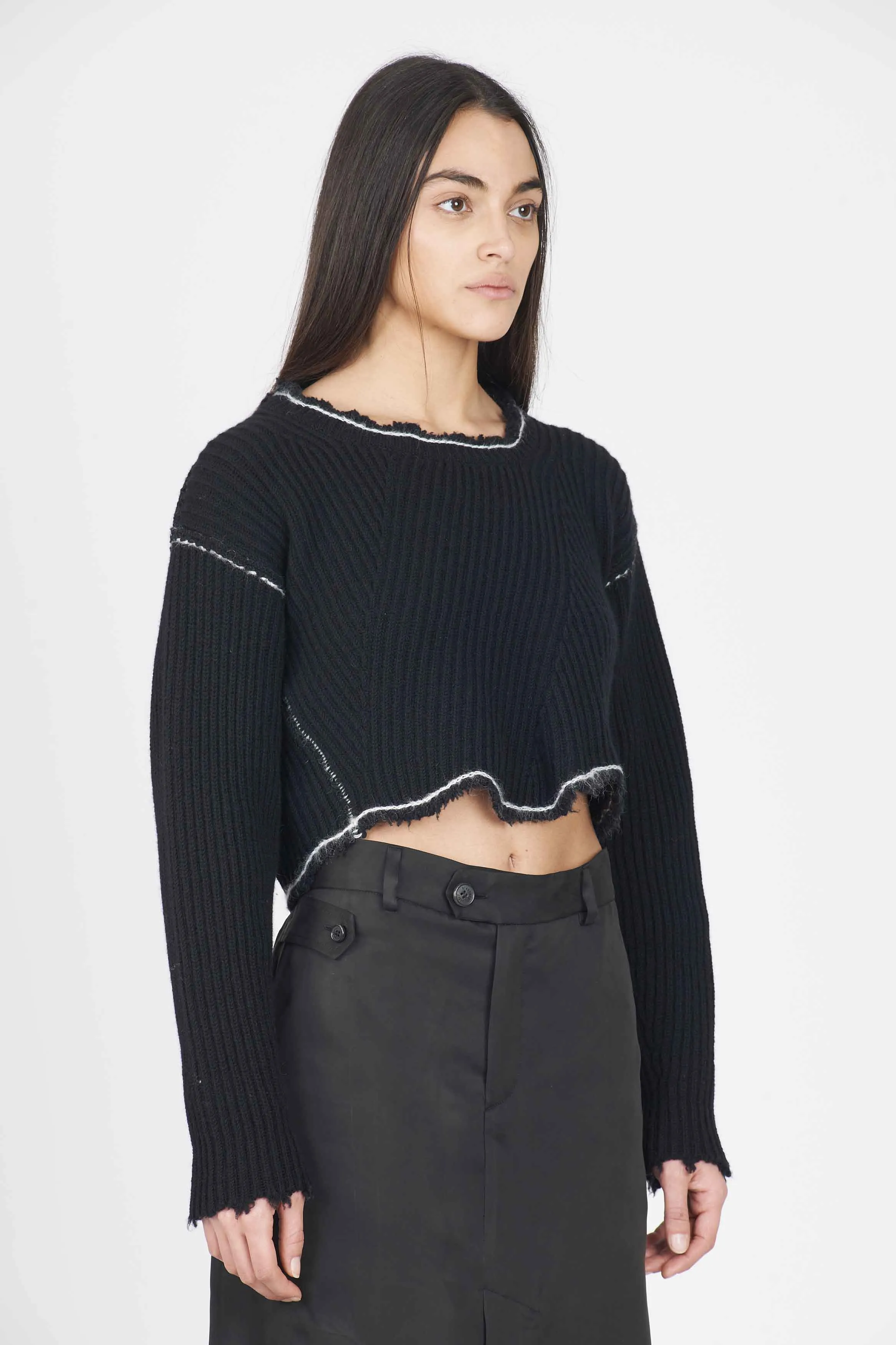 Cropped Crewneck Knit