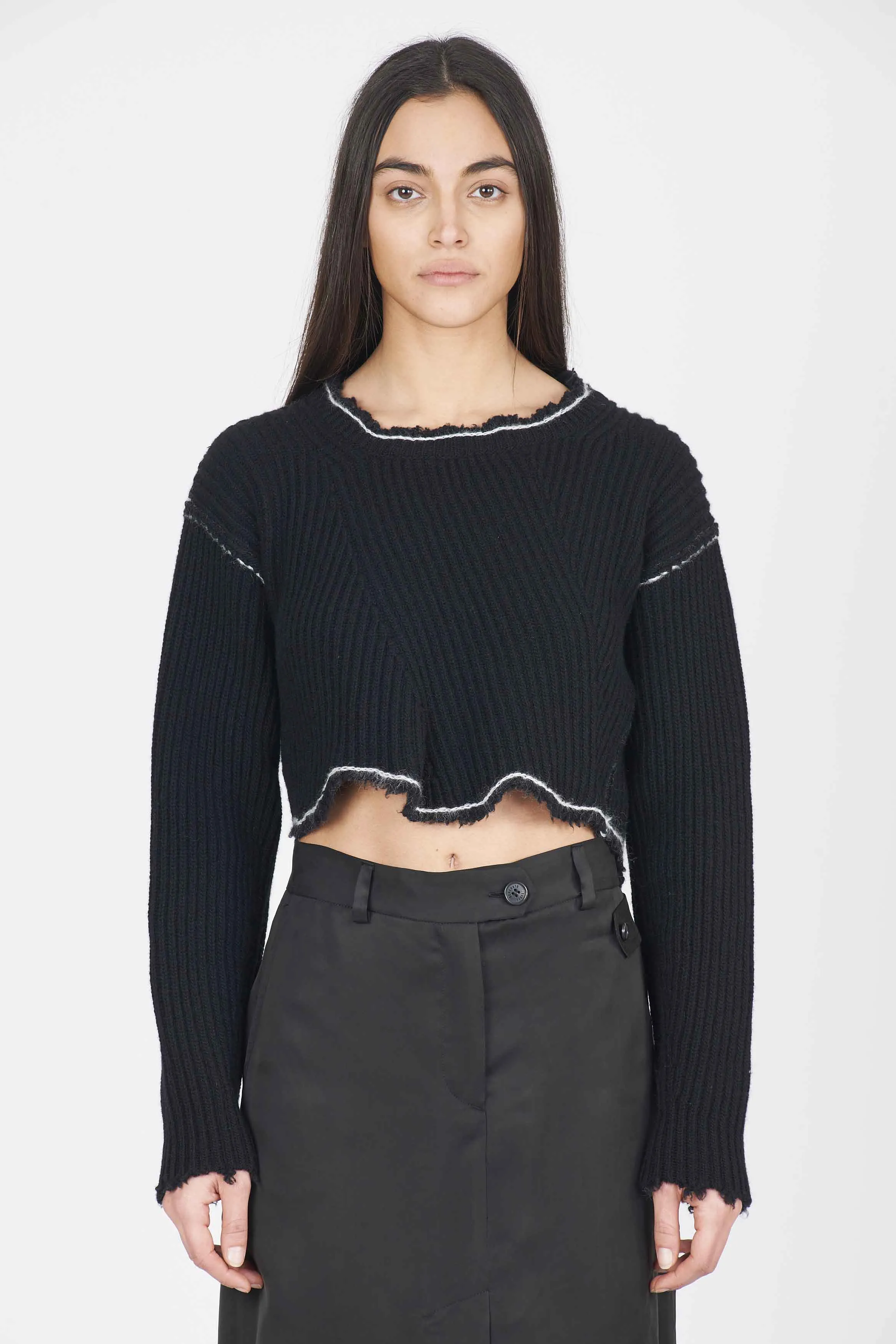 Cropped Crewneck Knit