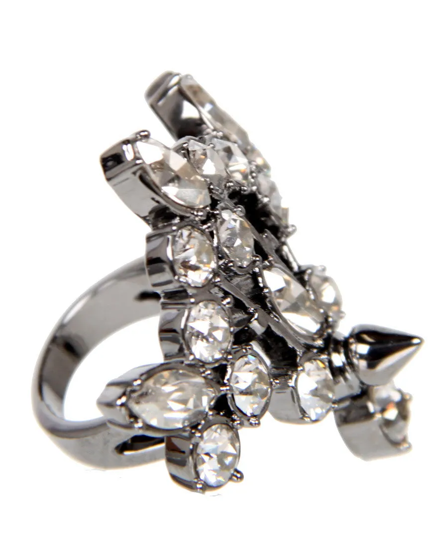 Crystal Chandelier Ring, Hematite