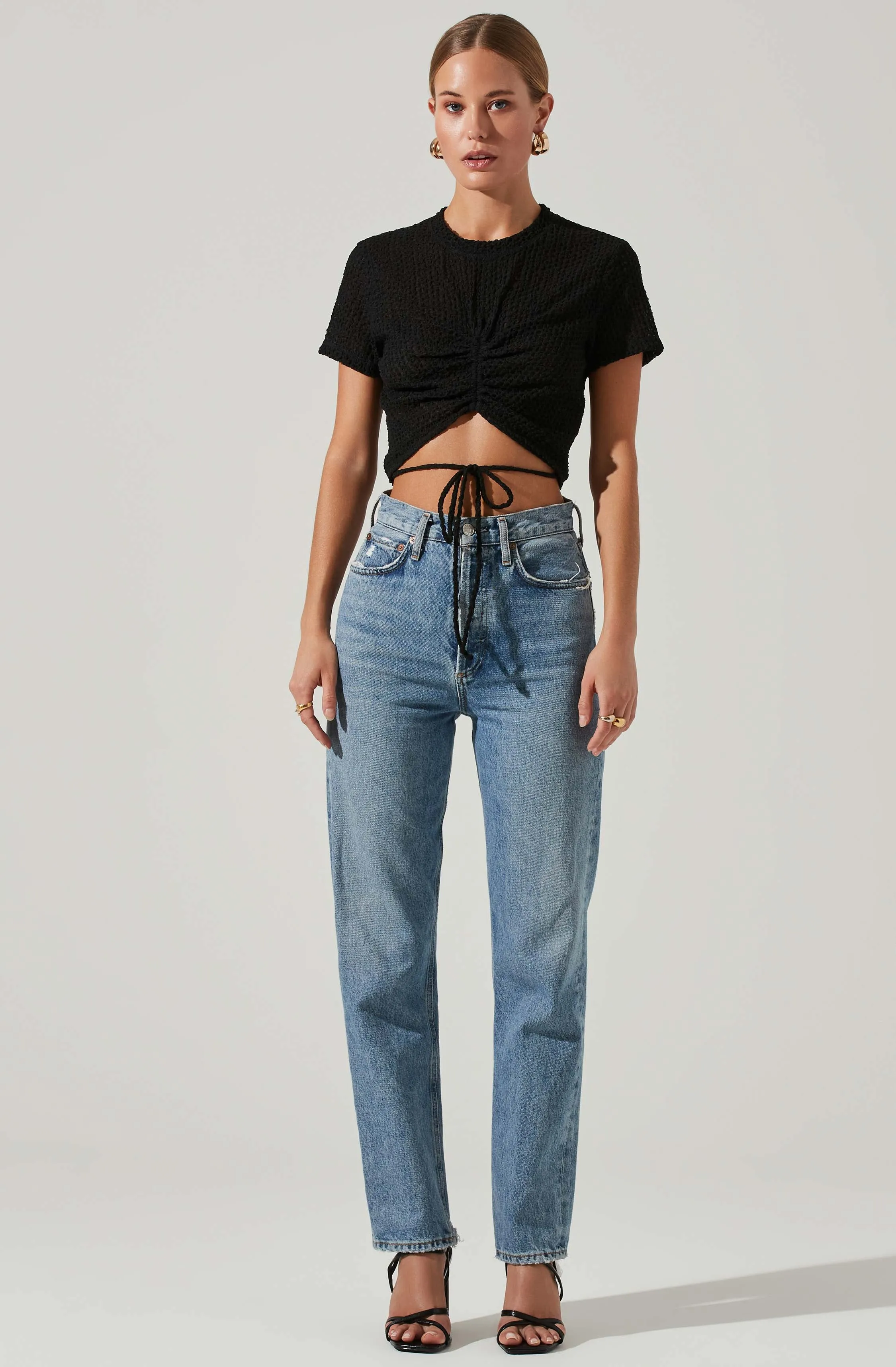 Cyrus Cropped Tie Waist Top