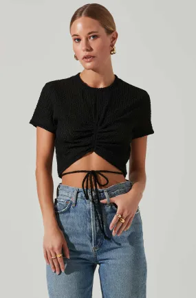 Cyrus Cropped Tie Waist Top