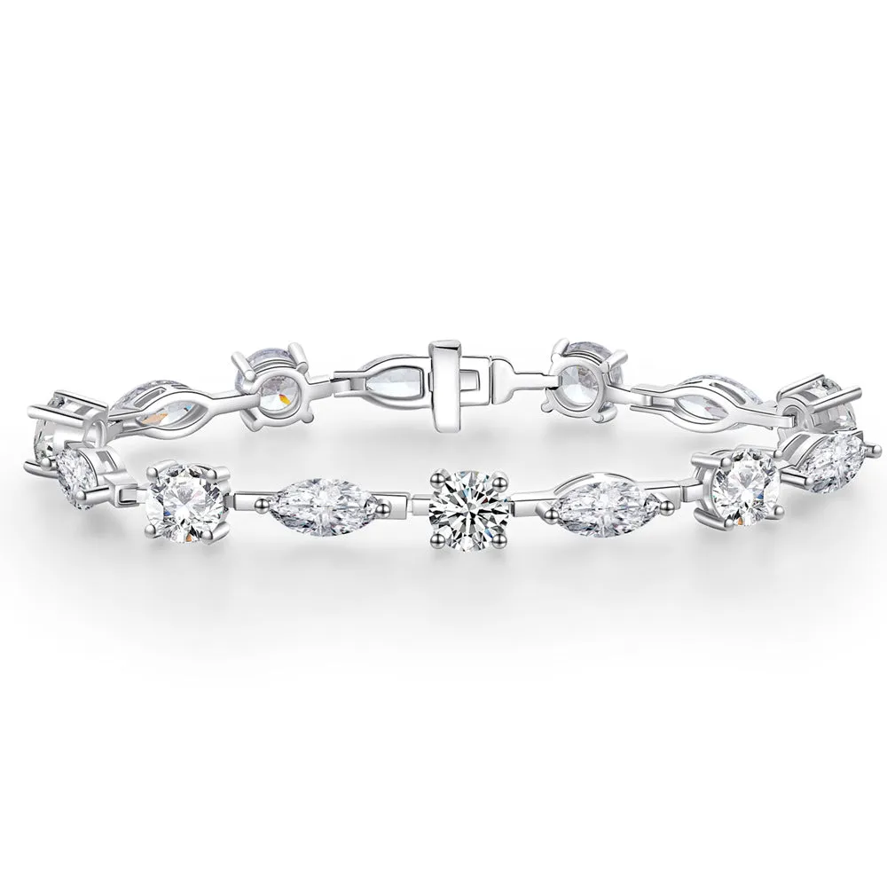 CZ Diamond Platinum Plated Tennis Bracelet