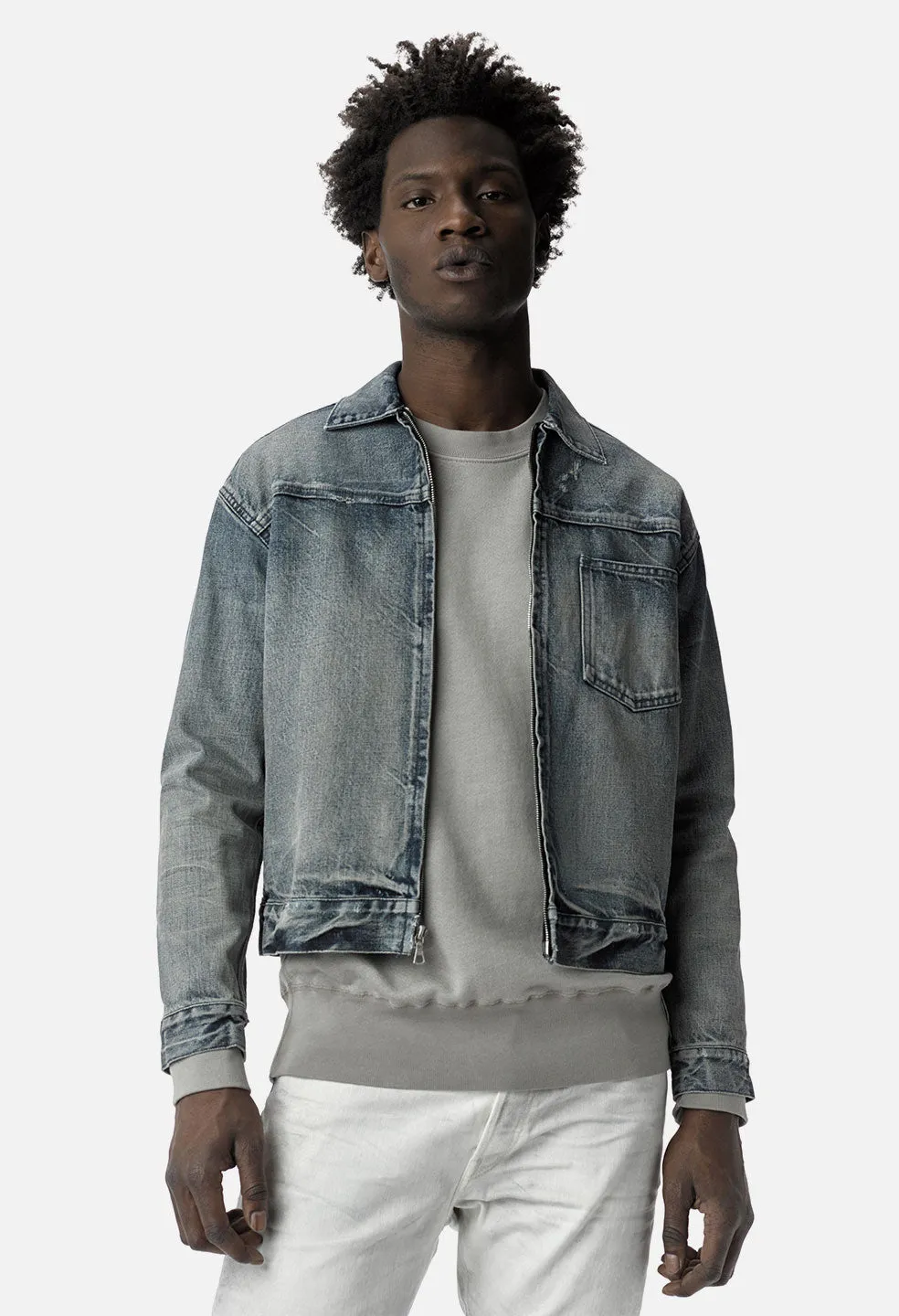 Denim Zip Blouson / Gobi