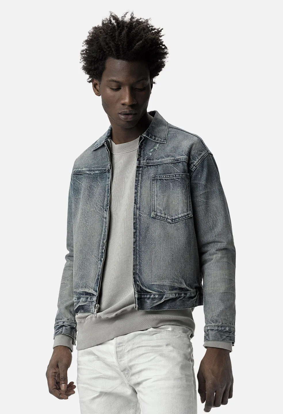 Denim Zip Blouson / Gobi