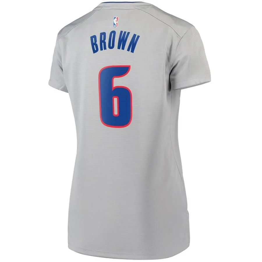 Detroit Pistons Bruce Brown Fanatics Branded Replica Fast Break Player Statement Jersey Womens - Grey | Ireland X2243S9