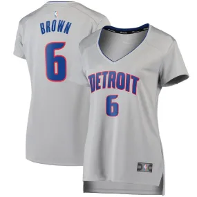 Detroit Pistons Bruce Brown Fanatics Branded Replica Fast Break Player Statement Jersey Womens - Grey | Ireland X2243S9