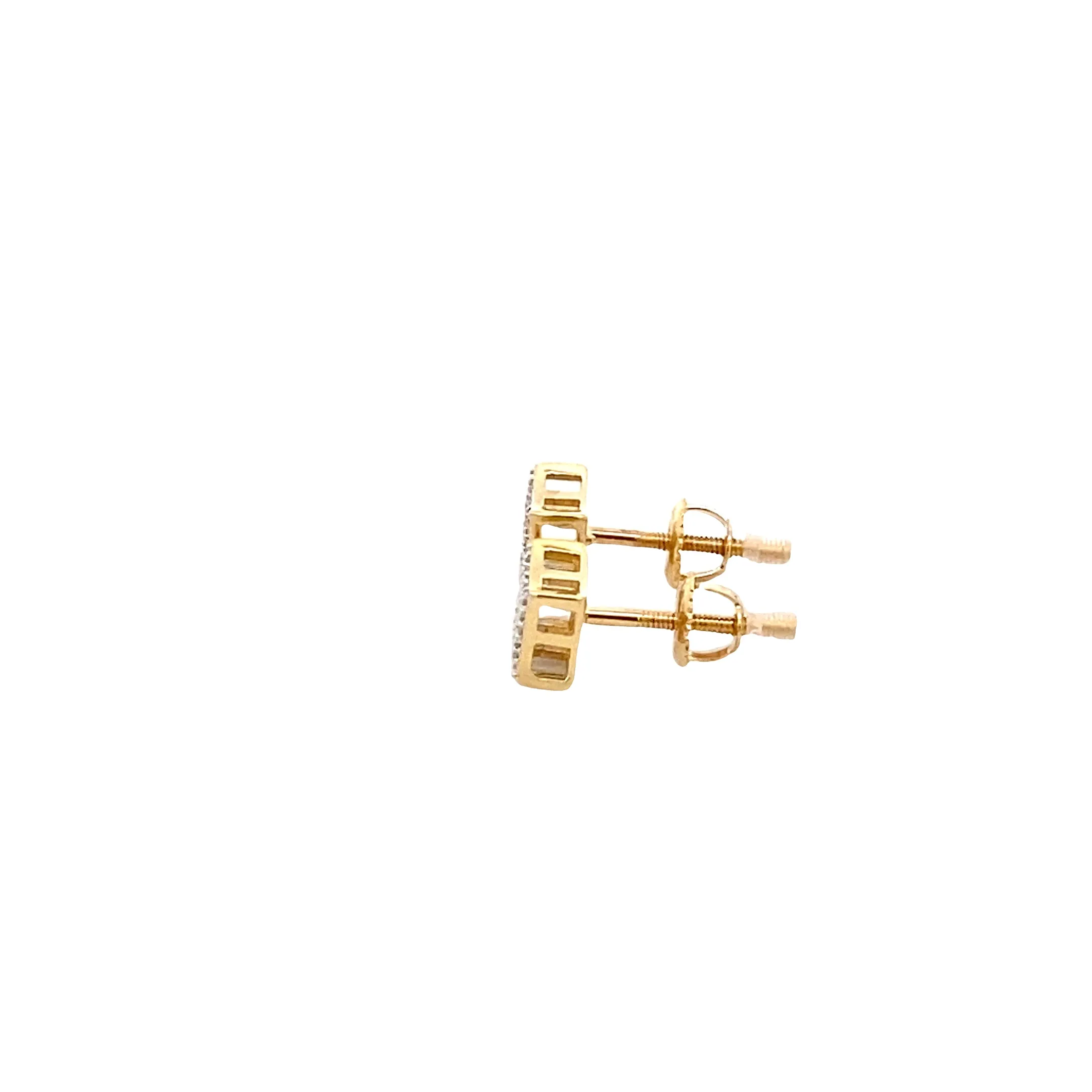 Diamond 0.05Ctw Small Square Shaped Earrings