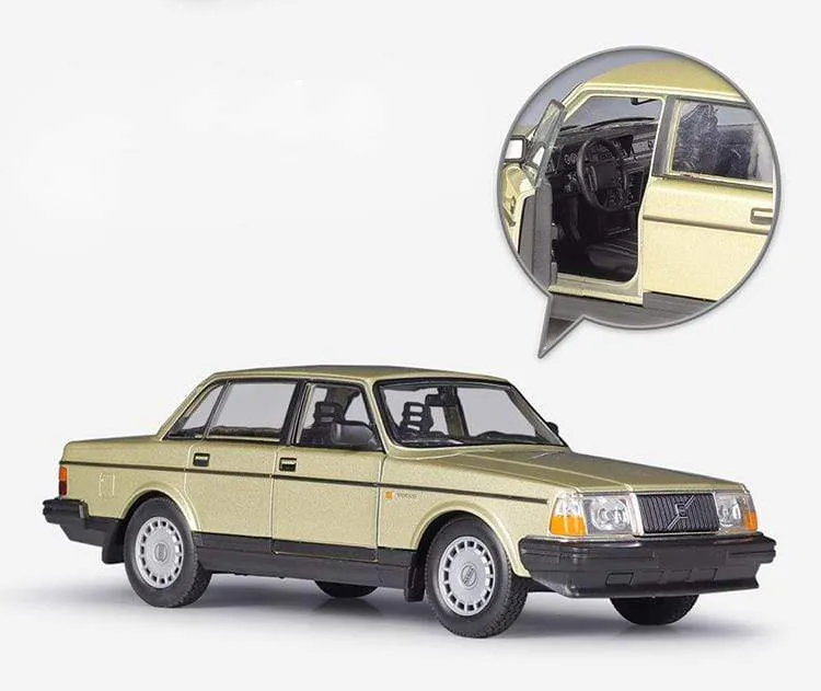 Diecast 1:24 Scale Car Classic VOLVO 240 GL High Simulation Model Car Alloy Metal Toy Car For Chlidren Gift Collection