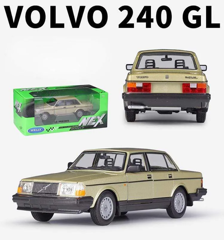 Diecast 1:24 Scale Car Classic VOLVO 240 GL High Simulation Model Car Alloy Metal Toy Car For Chlidren Gift Collection